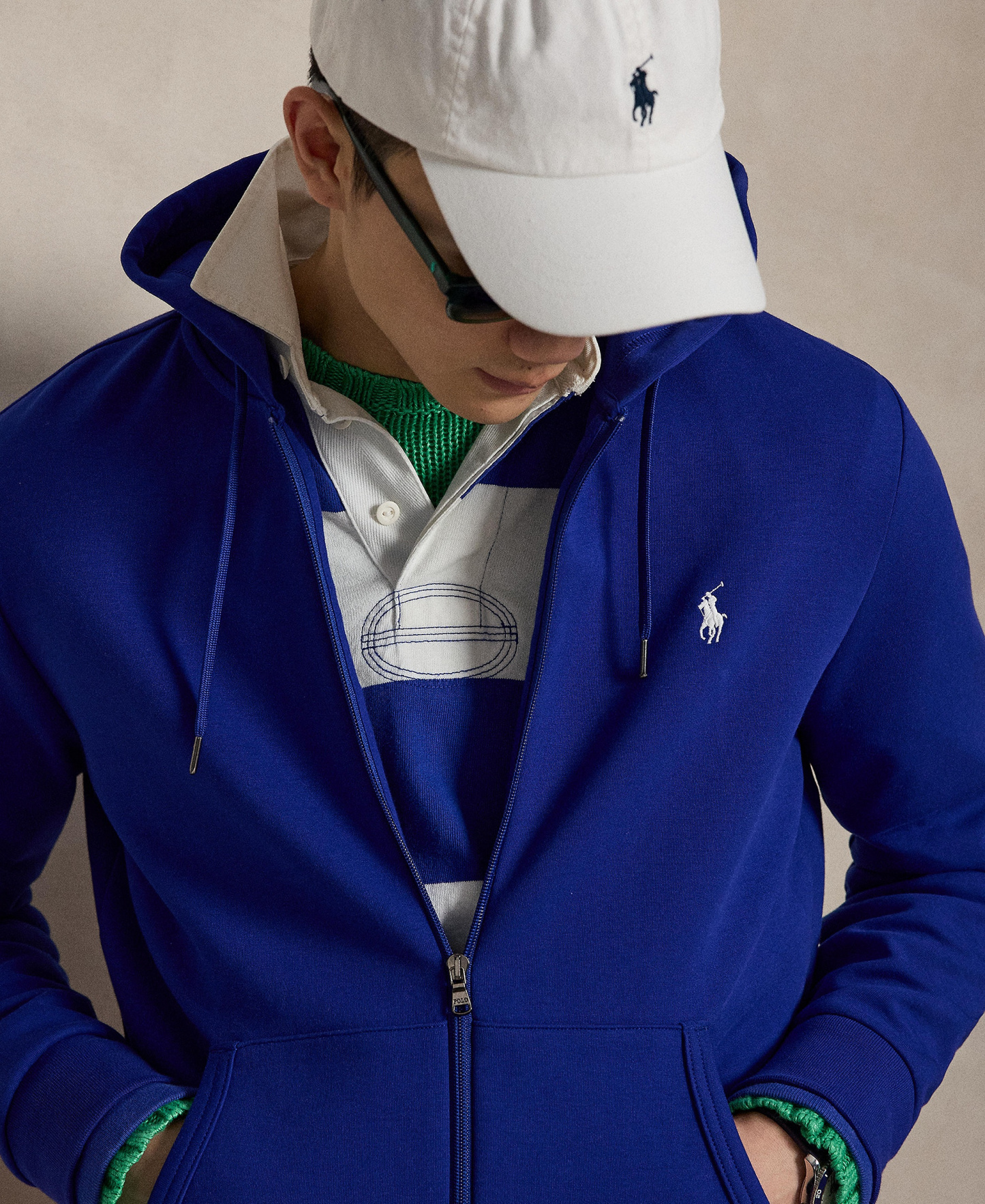 Polo Ralph Lauren Men's Double-Knit Full-Zip Hoodie - Classic Azure