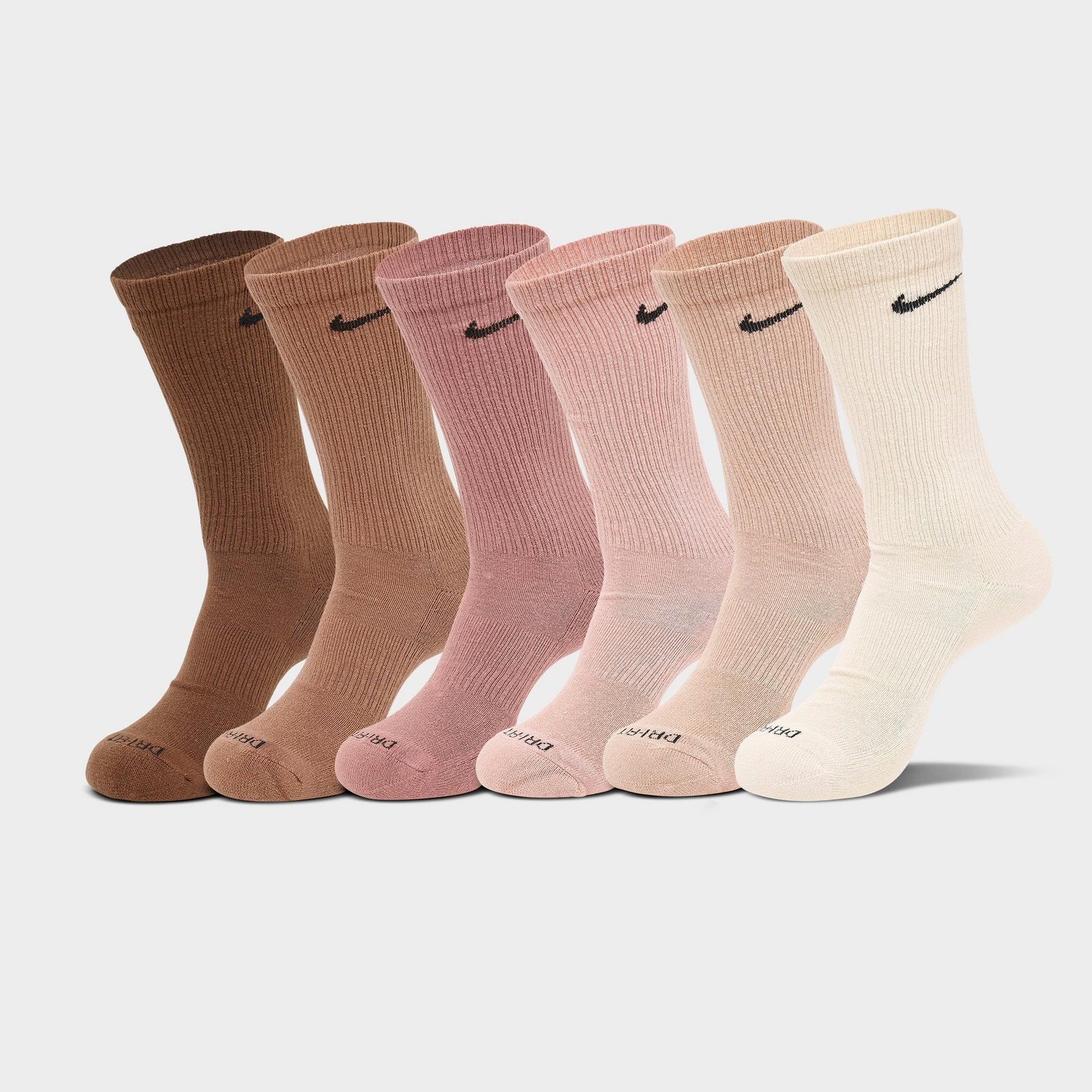 Nike Everyday Plus Cushioned Crew Training Socks (6-Pack) - Pearl/Beige/Rose