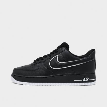 Men's Nithtke Air Force 1 '07 LV8 Casual Shoes - Part 4 - Black/White - Left shoe facing left. Outside of the shoe.
