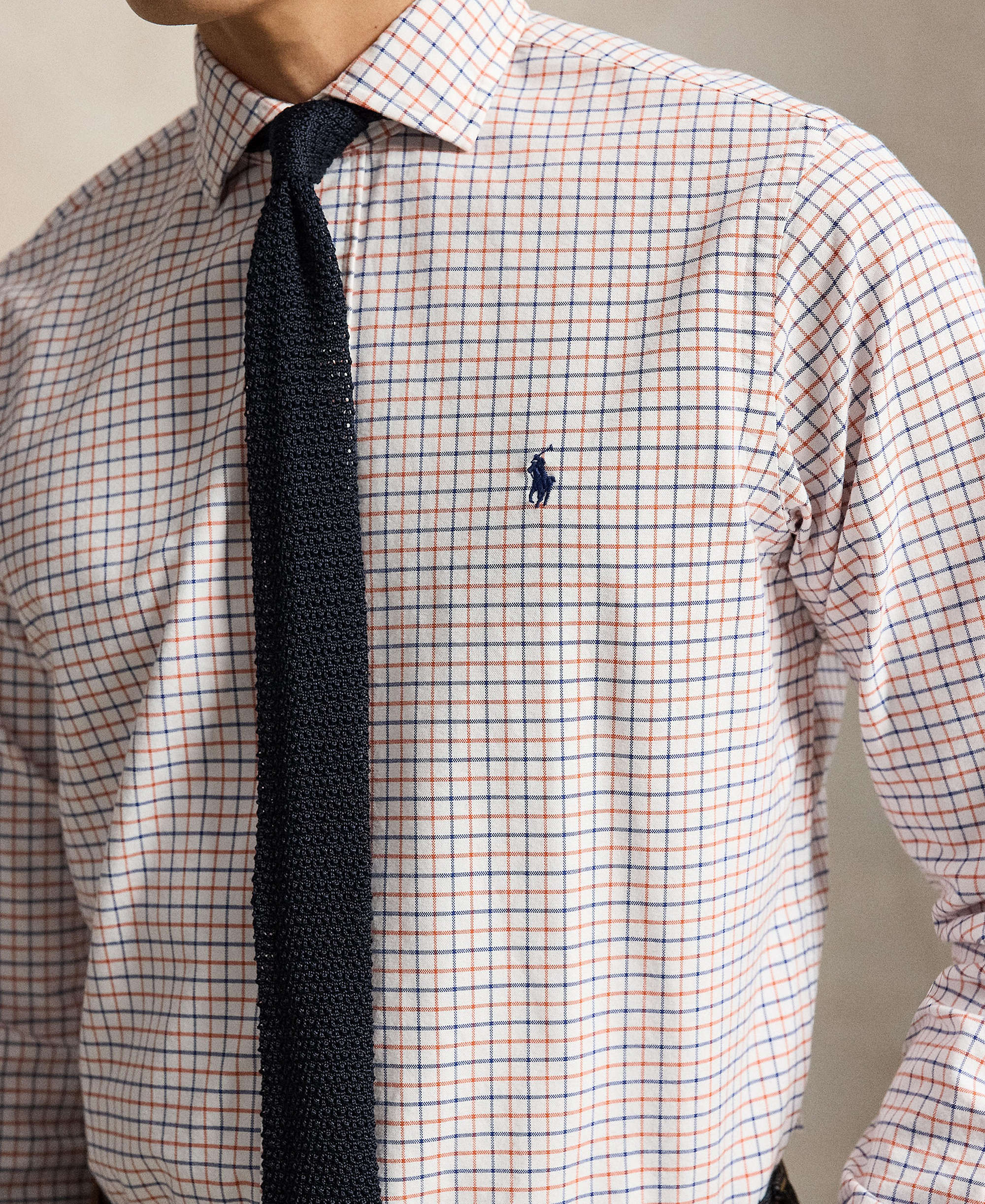 Polo Ralph Lauren Men's Classic-Fit Plaid Brushed Oxford Shirt - White Orange Multi