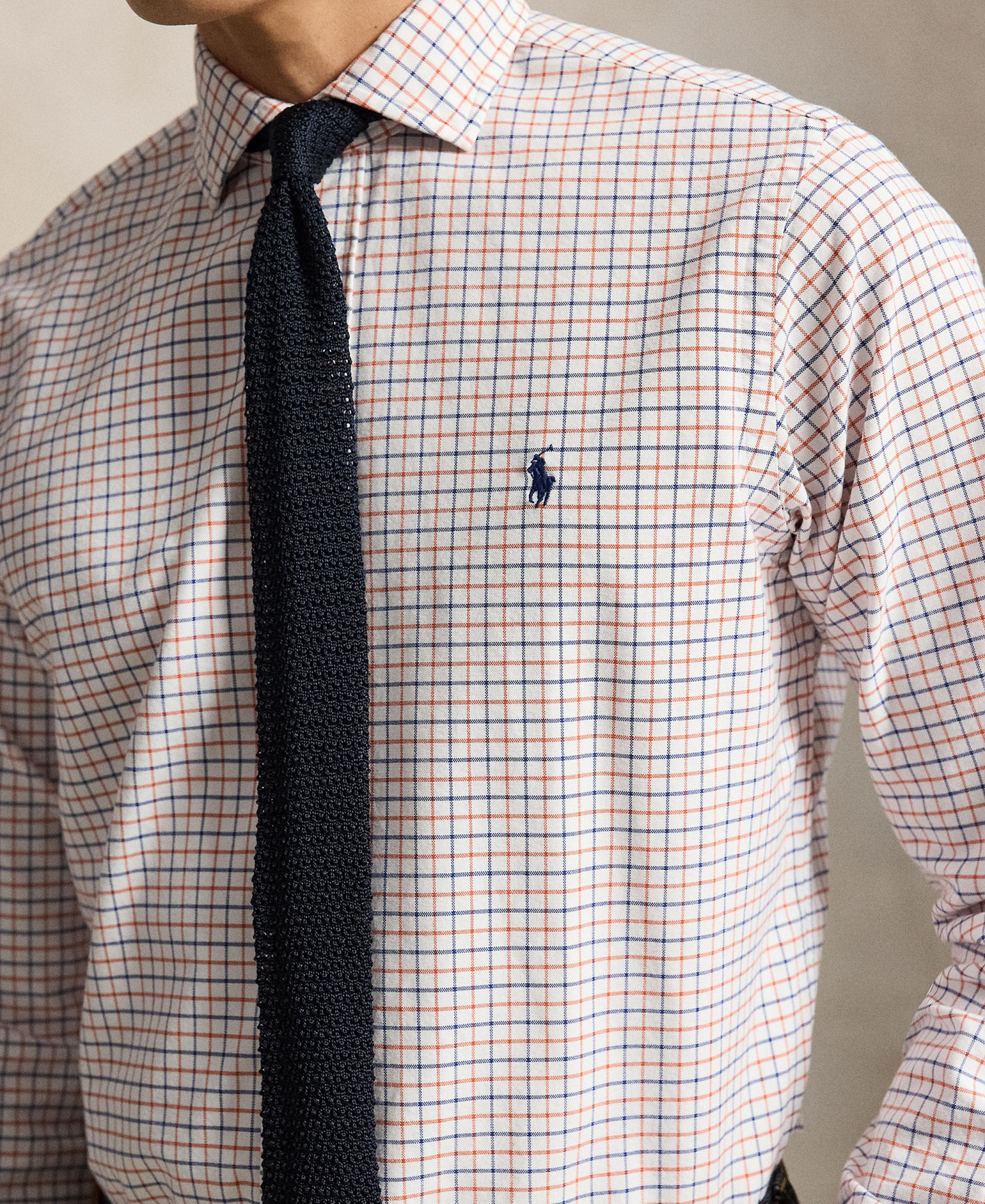 Polo Ralph Lauren Men's Classic-Fit Plaid Brushed Oxford Shirt - White Orange Multi