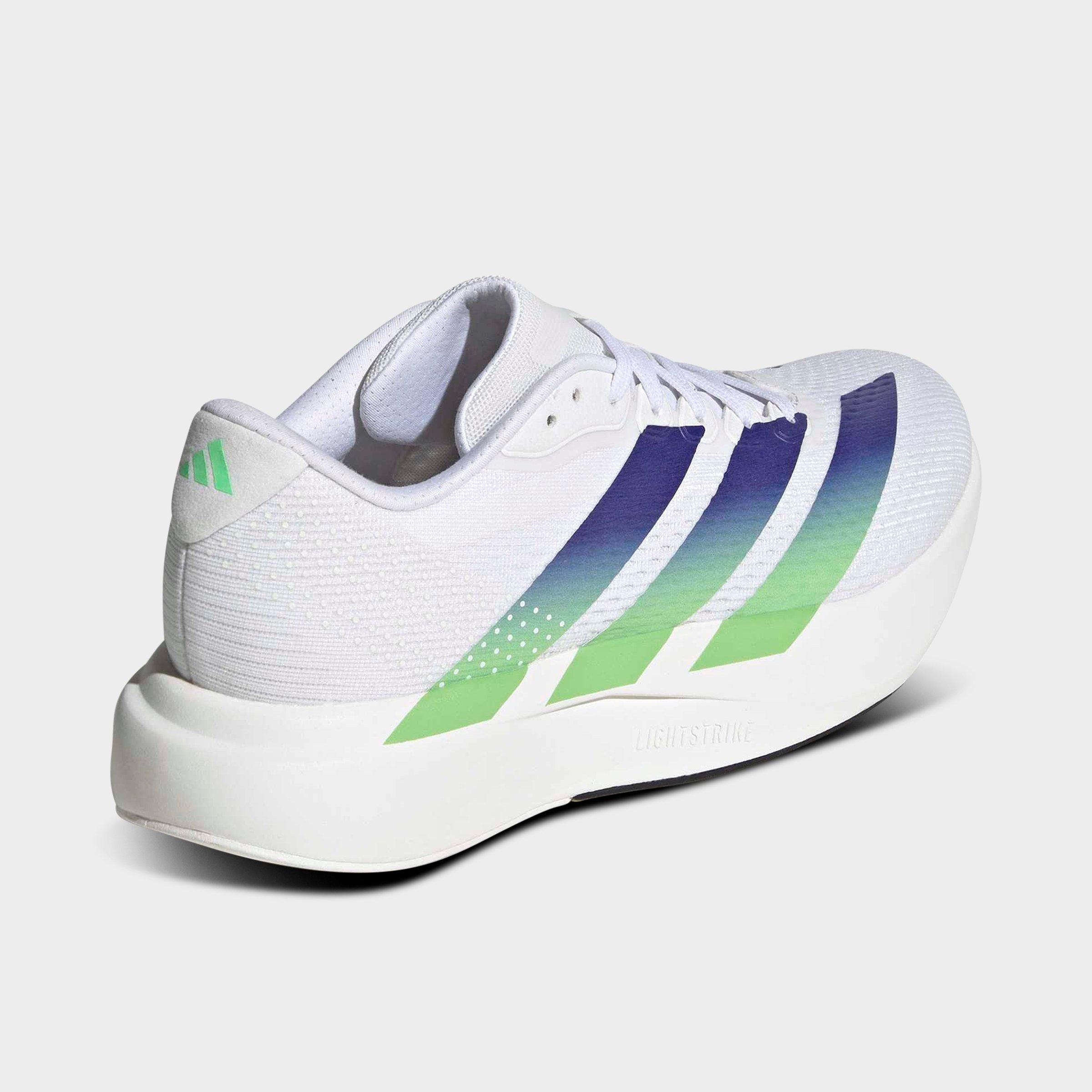 Men's adidas Adizero Pacer Running Shoes - Cloud White/Beam Green/Night Flash - Back view
