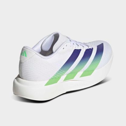 Men's adidas Adizero Pacer Running Shoes - Cloud White/Beam Green/Night Flash - Back view