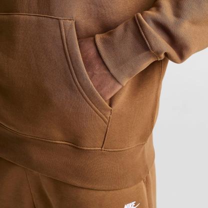 Men's Nithtke Club Fleece Premium Embroidered Pullover Hoodie - Part 1 - Ale Brown/Ale Brown/White