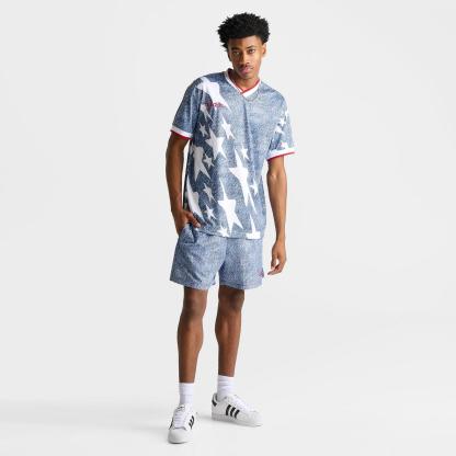 Men's adidas Denim Graphic Soccer Jersey - White/Dark Blue - view 2
