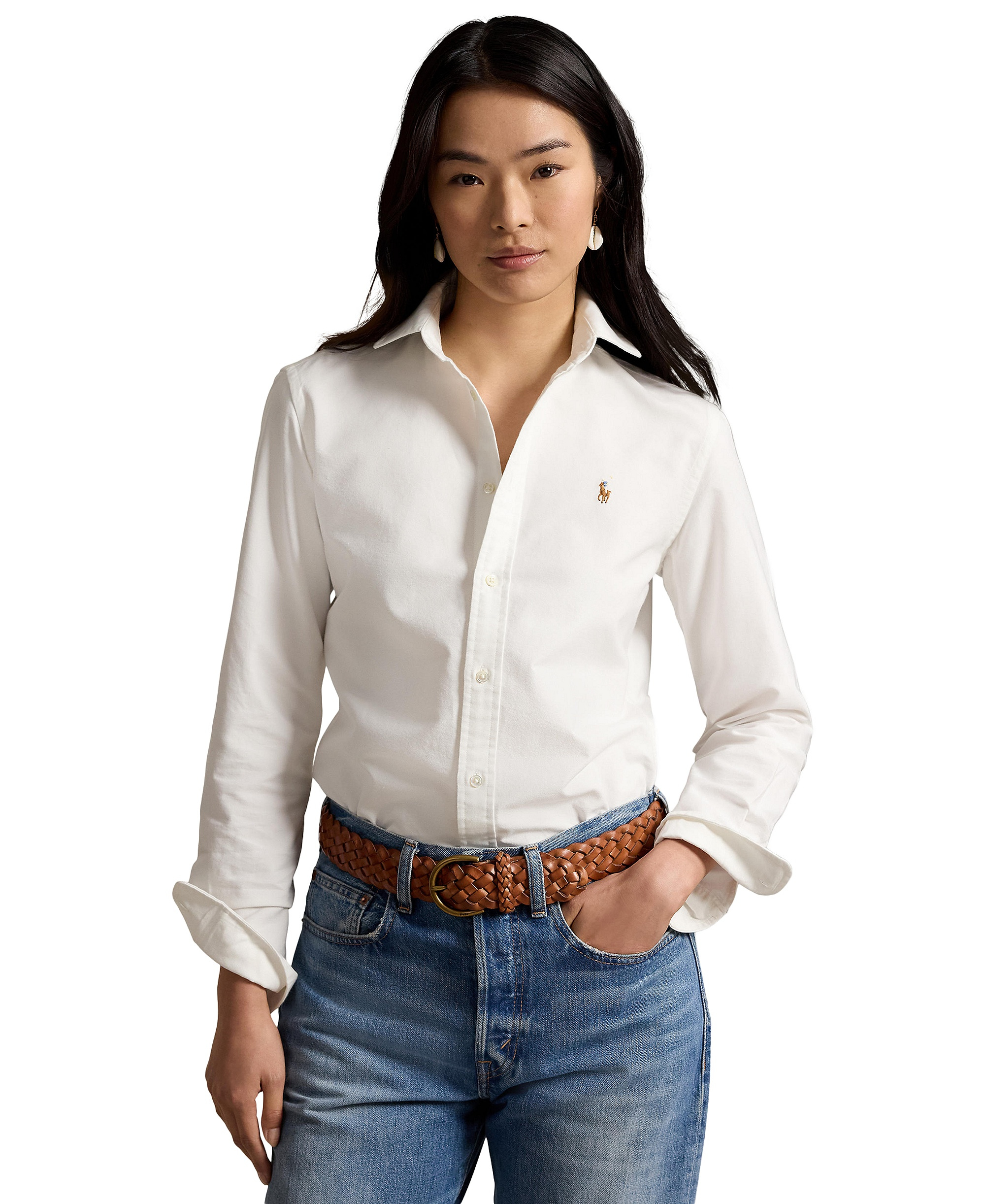 Polo Ralph Lauren Women's Slim-Fit Oxford Shirt - White