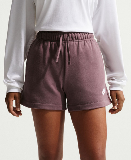 Nike Women's Sportswear Club Fleece Mid-Rise Shorts - Tattoo/White