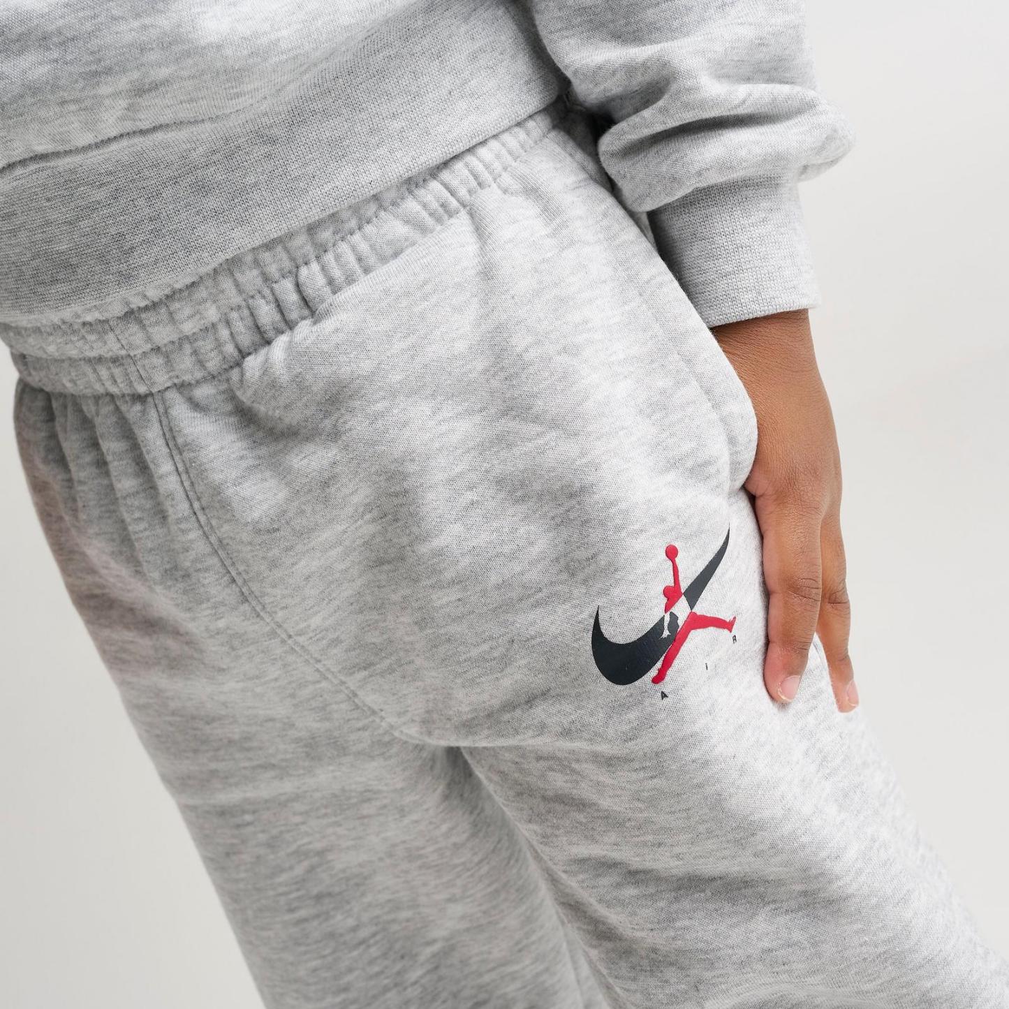 Kids' Toddler Jordan Jumpman Swoosh Crewneck Sweatshirt and Jogger Pants Set - Light Grey Heather - view 6