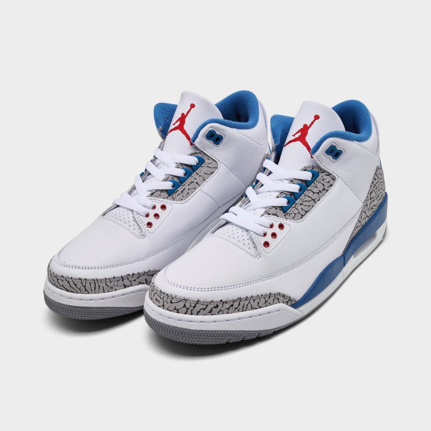 Men's Air Jordan Retro 3 Basketball Shoes - Sail/Black/University Red/Pale Ivory/Palomino - view 2