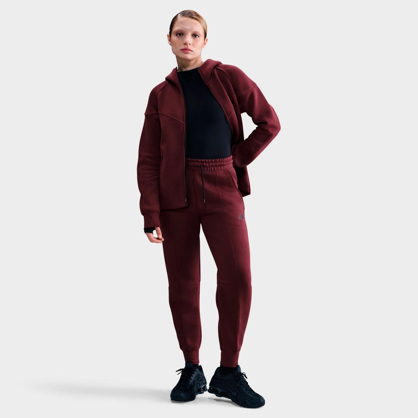 Women's Nike Sportswear Tech Fleece Jogger Pants - Burgundy Crush/Black