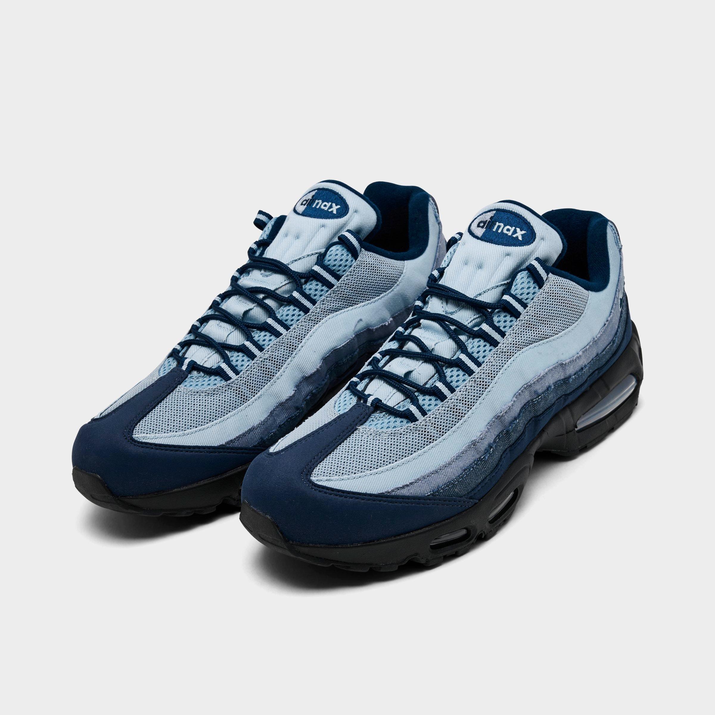 Men's Nithtke Air Max 95 Big Bubble Scorpion Casual Shoes - Part 3 - Ashen Slate/Midnight Navy/Light Armory Blue/Light Armory Blue - Both shoes facing left
