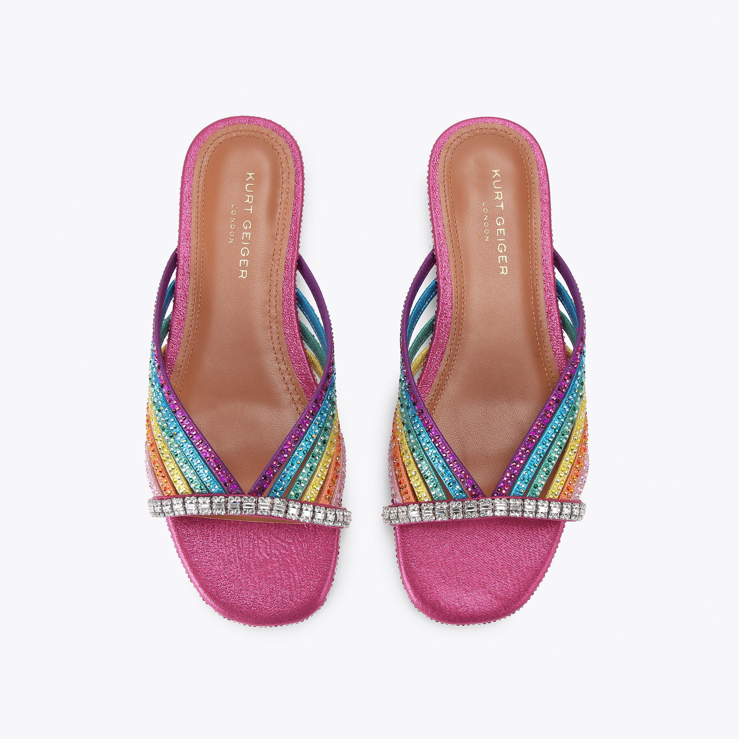 Kurt Geiger London Crystal Strap Flat Mule - Multi Colored - view 3