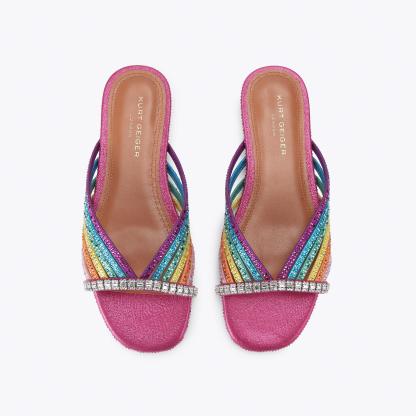 Kurt Geiger London Crystal Strap Flat Mule - Multi Colored - view 3