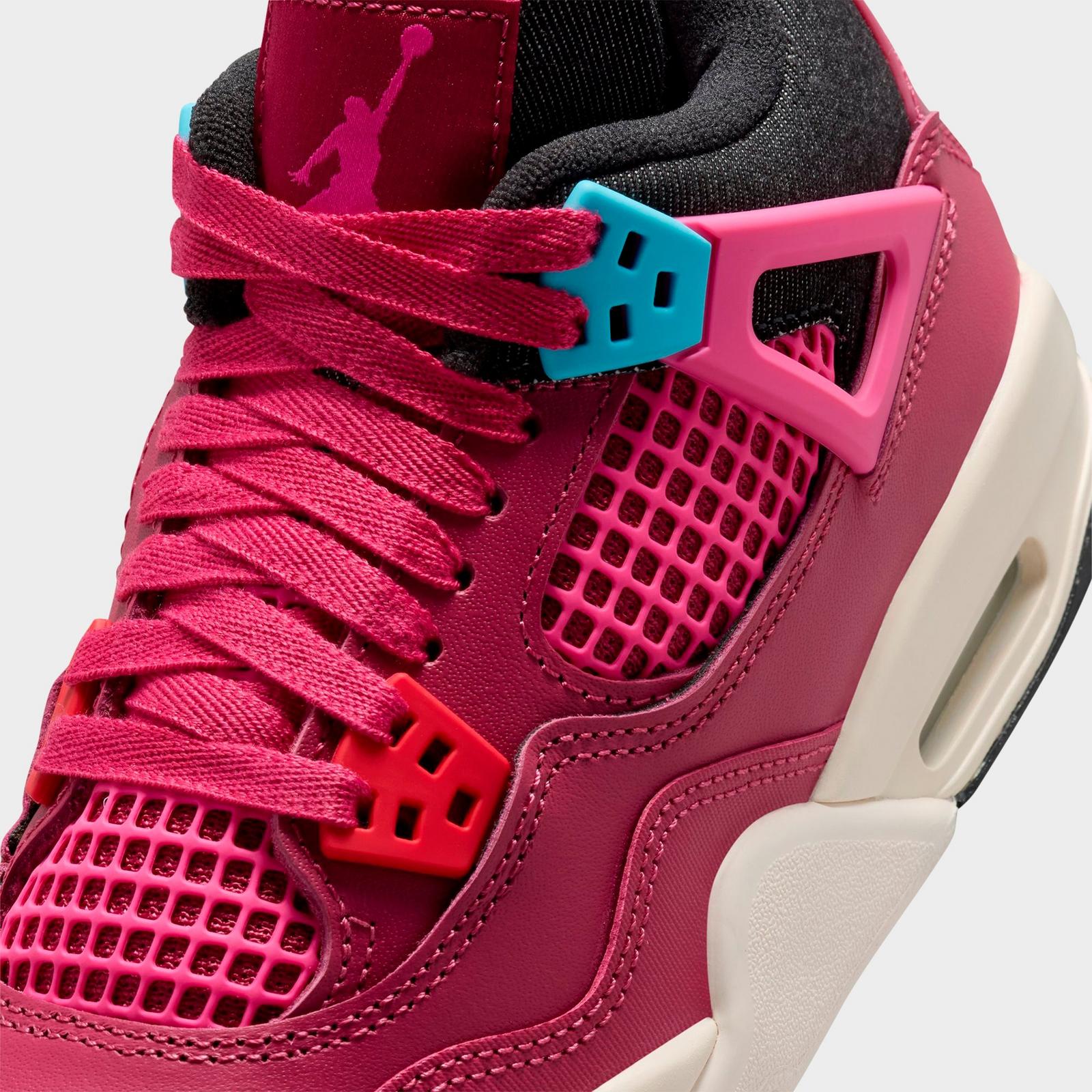 Girls' Big Kids' Air Jordan Retro 4 Basketball Shoes - Sweet Beet/Desert Pink/Off Noir/Chalk - view 3