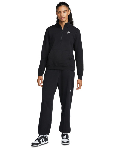 Nike Women's Sportswear Club Fleece 1/2-Zip Sweatshirt - Black/White