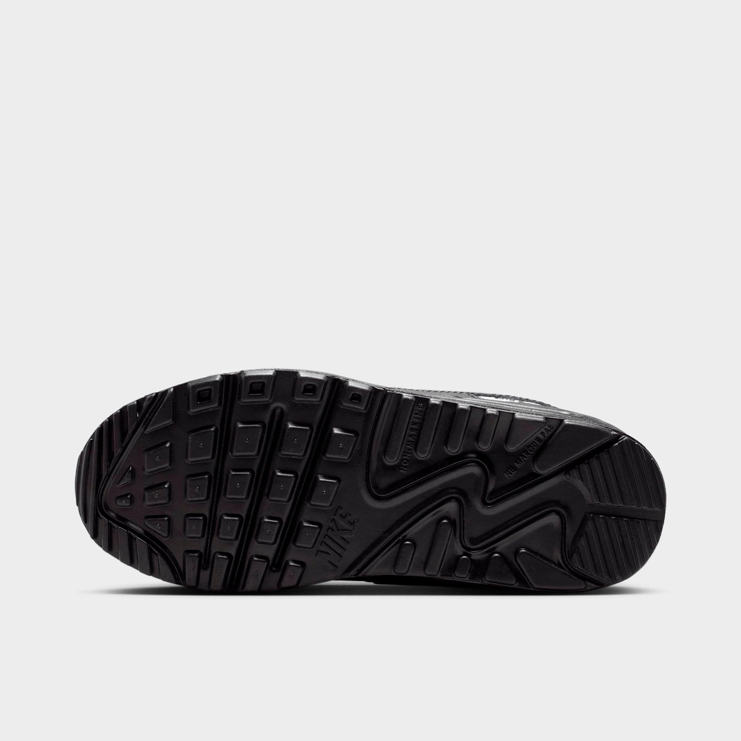 Big Kids' Nithtke Air Max 90 Casual Shoes - Black/White - Bottom view