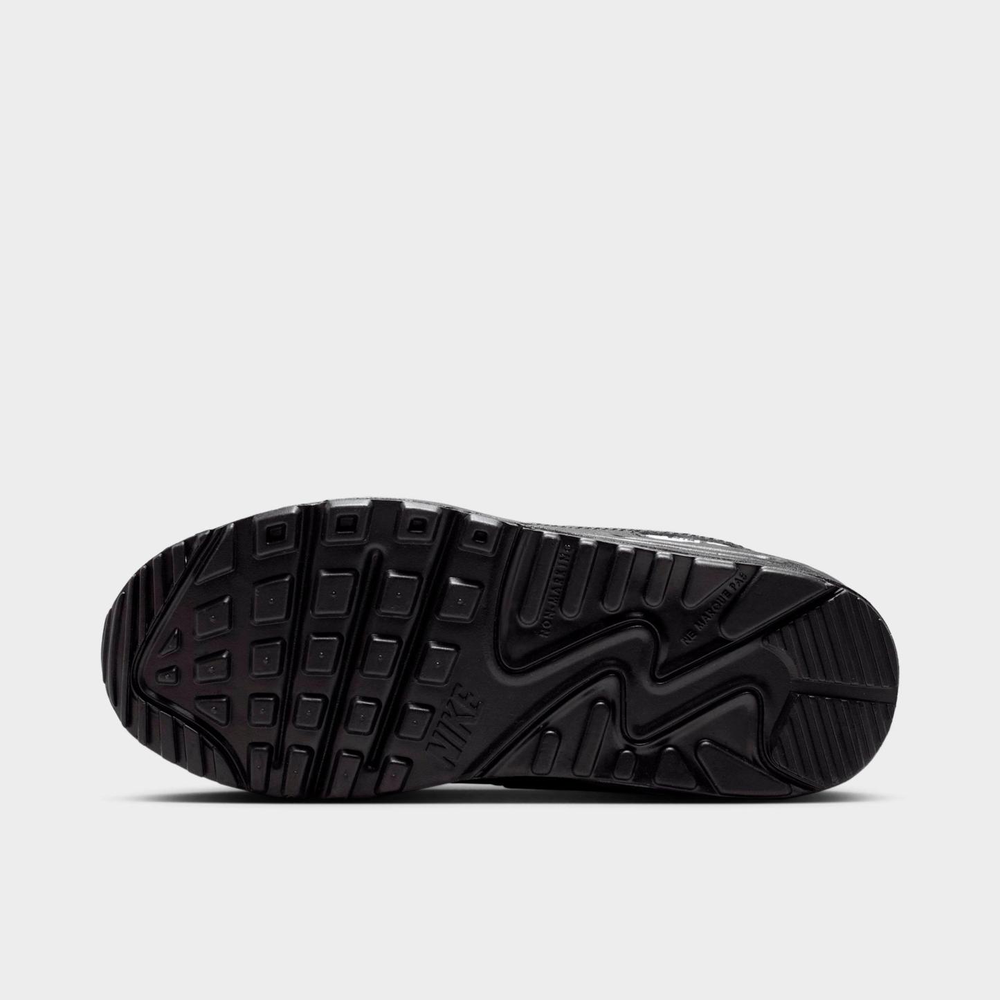 Big Kids' Nithtke Air Max 90 Casual Shoes - Black/White - Bottom view