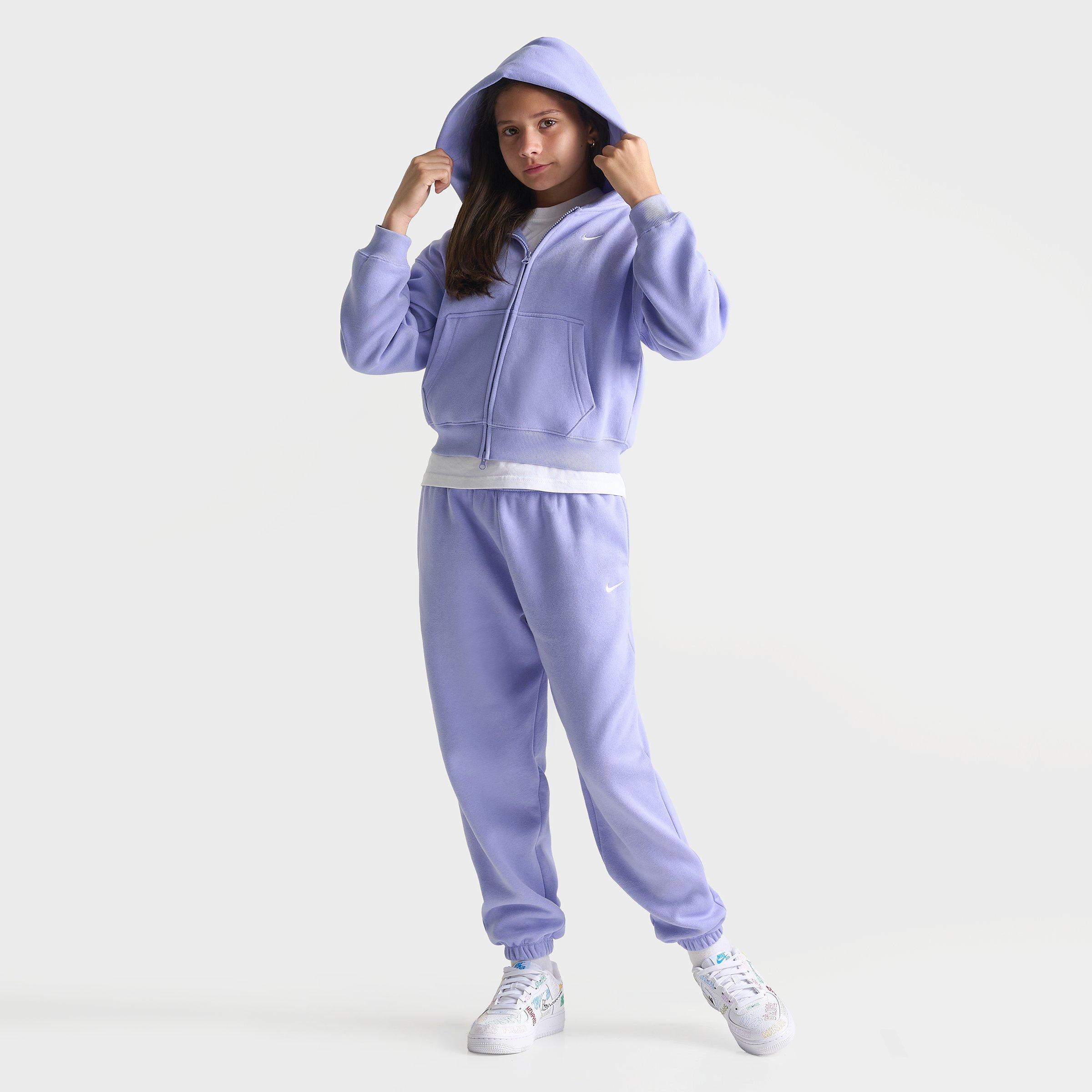 Girls' Big Kids' Nithtke Sportswear Studio Fleece Oversized Full-Zip Hoodie - Light Thistle