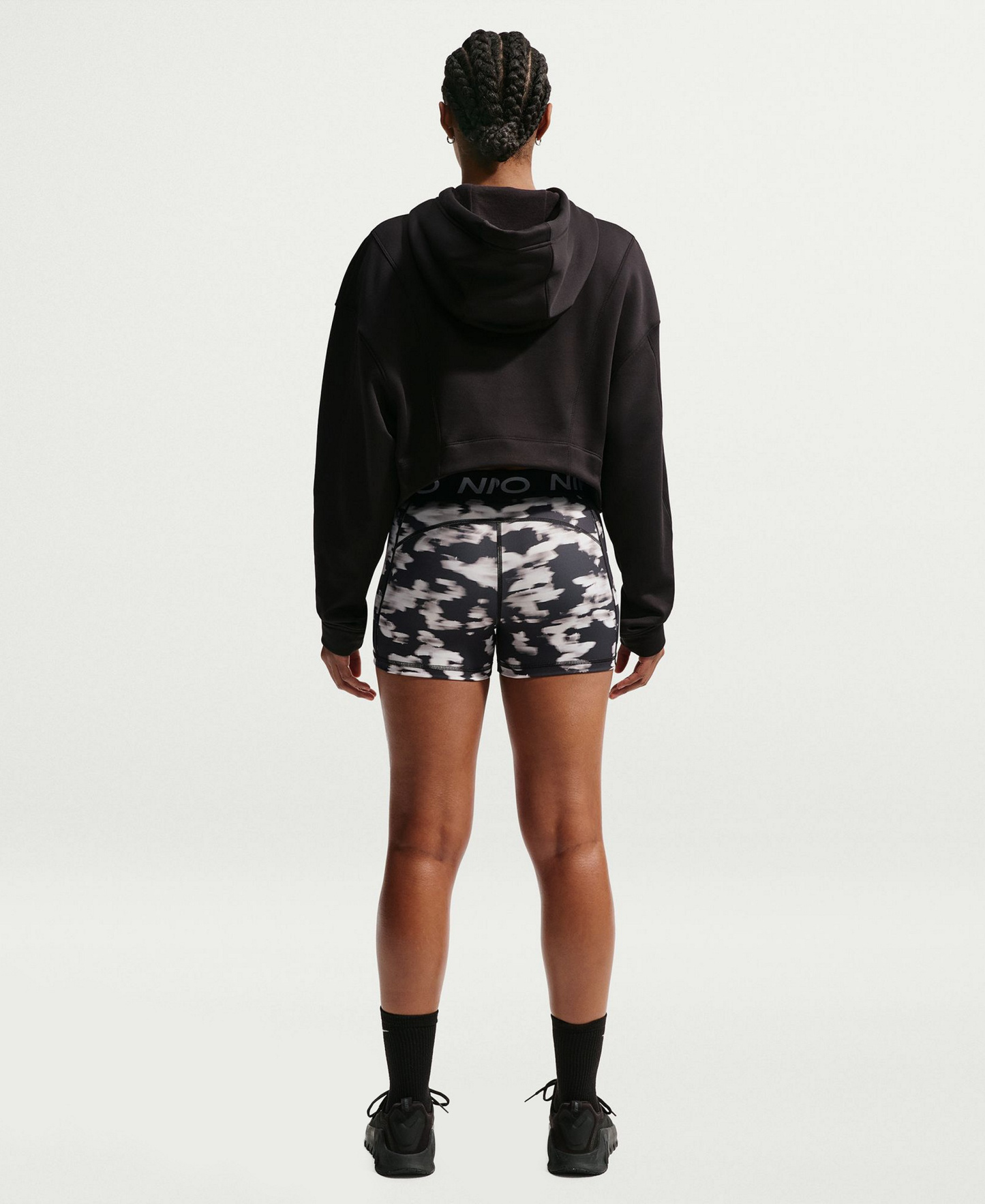 Nike Women's Pro 3" Mid-Rise Printed Biker Shorts - Black/white