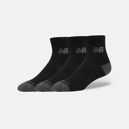 New Balance Active QTR Socks 3 Pack, LAS35204BK