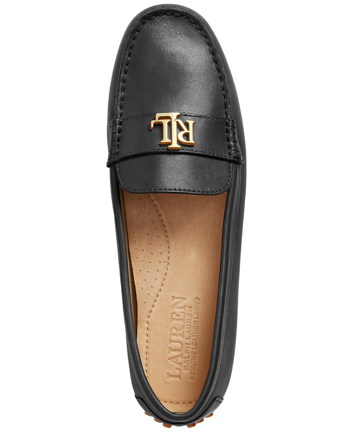 Lauren Ralph Lauren Women's Barnsbury Round Toe Loafers - Black Leather