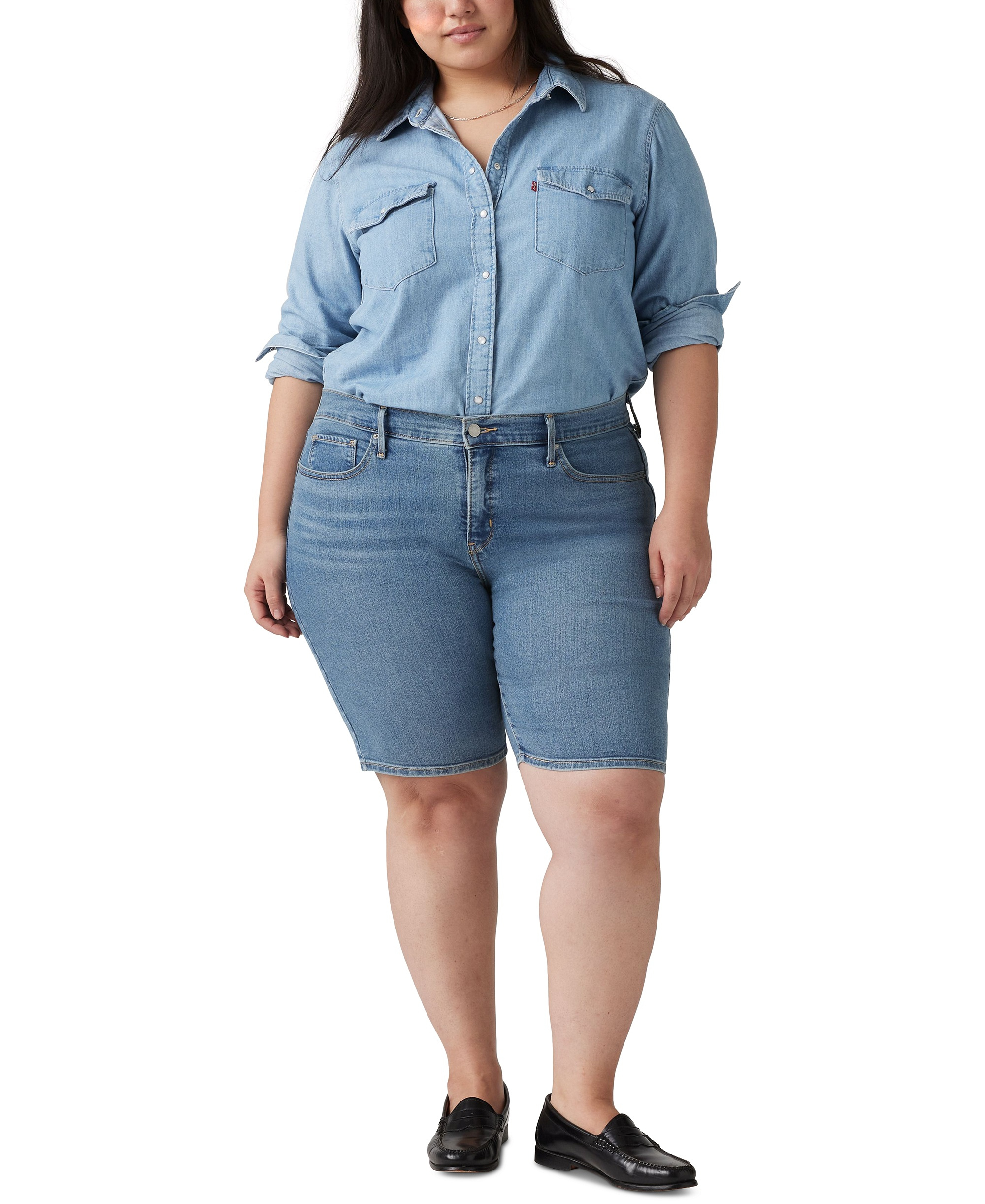 Levi's Women's Mid-Rise Shaping Bermuda Shorts - Camp Denim