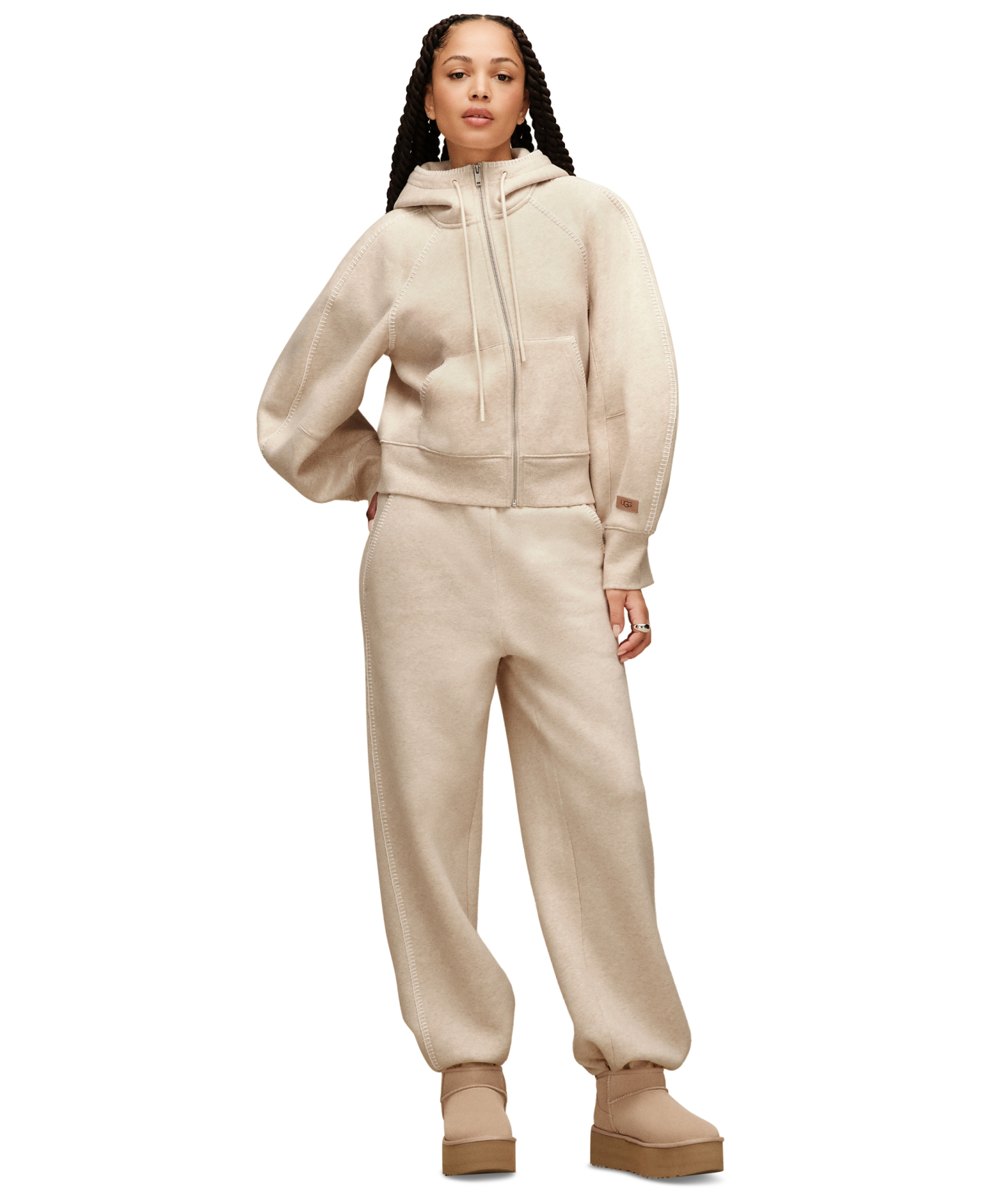 UGG Women's Classic Long-Sleeve Full-Zip Hoodie - Sand Heather