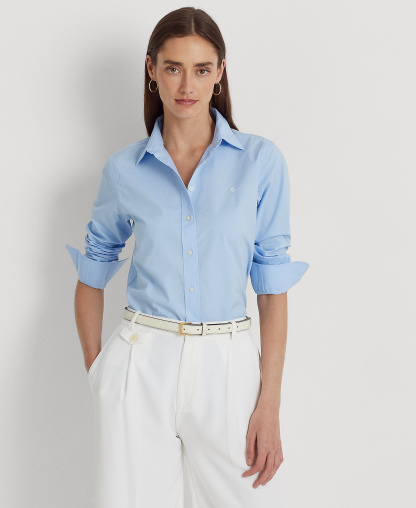 Lauren Ralph Lauren Non-Iron Straight-Fit Shirt - Blue
