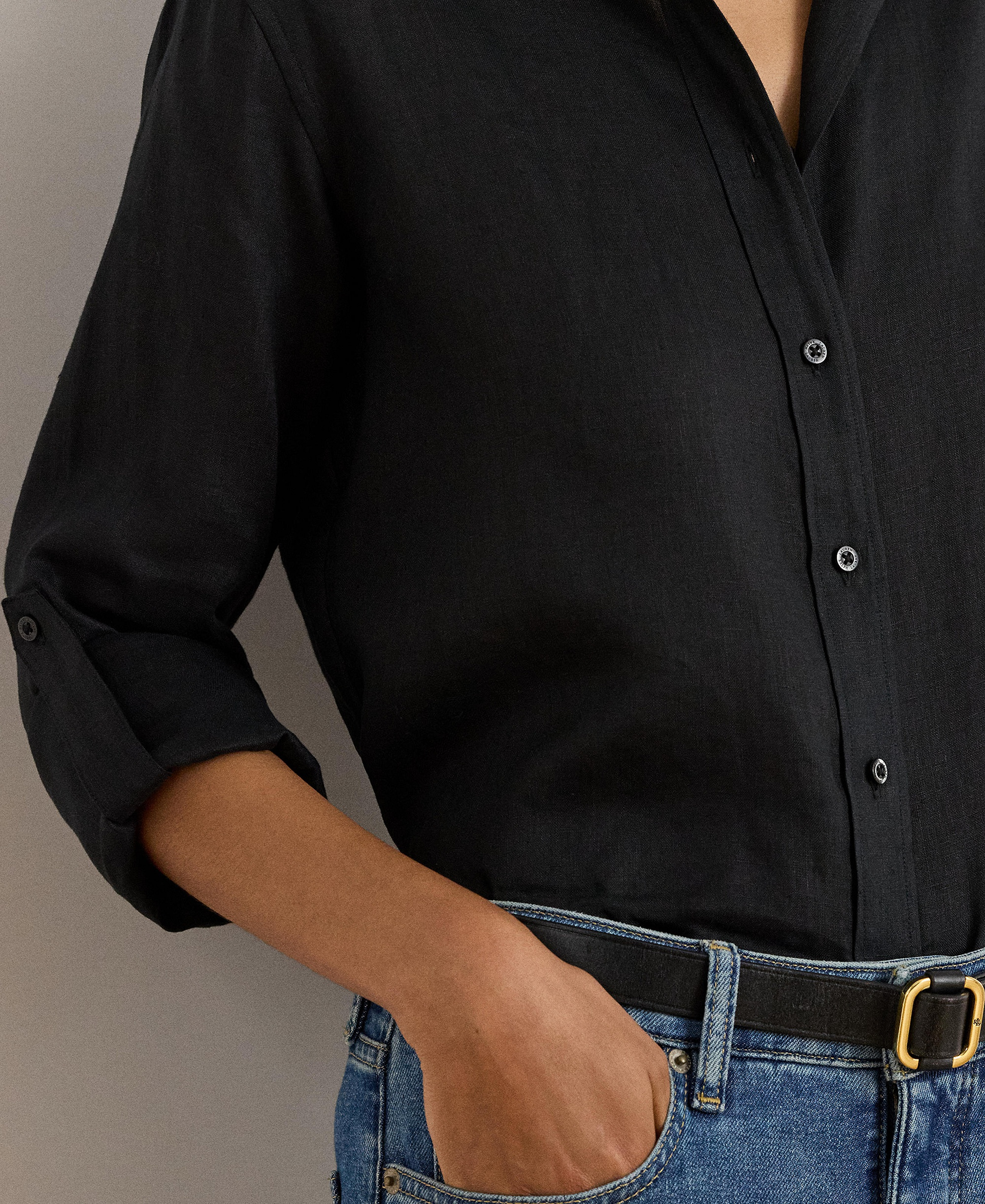 Lauren Ralph Lauren Women's Linen Shirt - Polo Black
