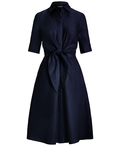 Lauren Ralph Lauren Women's Linen Shirtdress - Lauren Navy