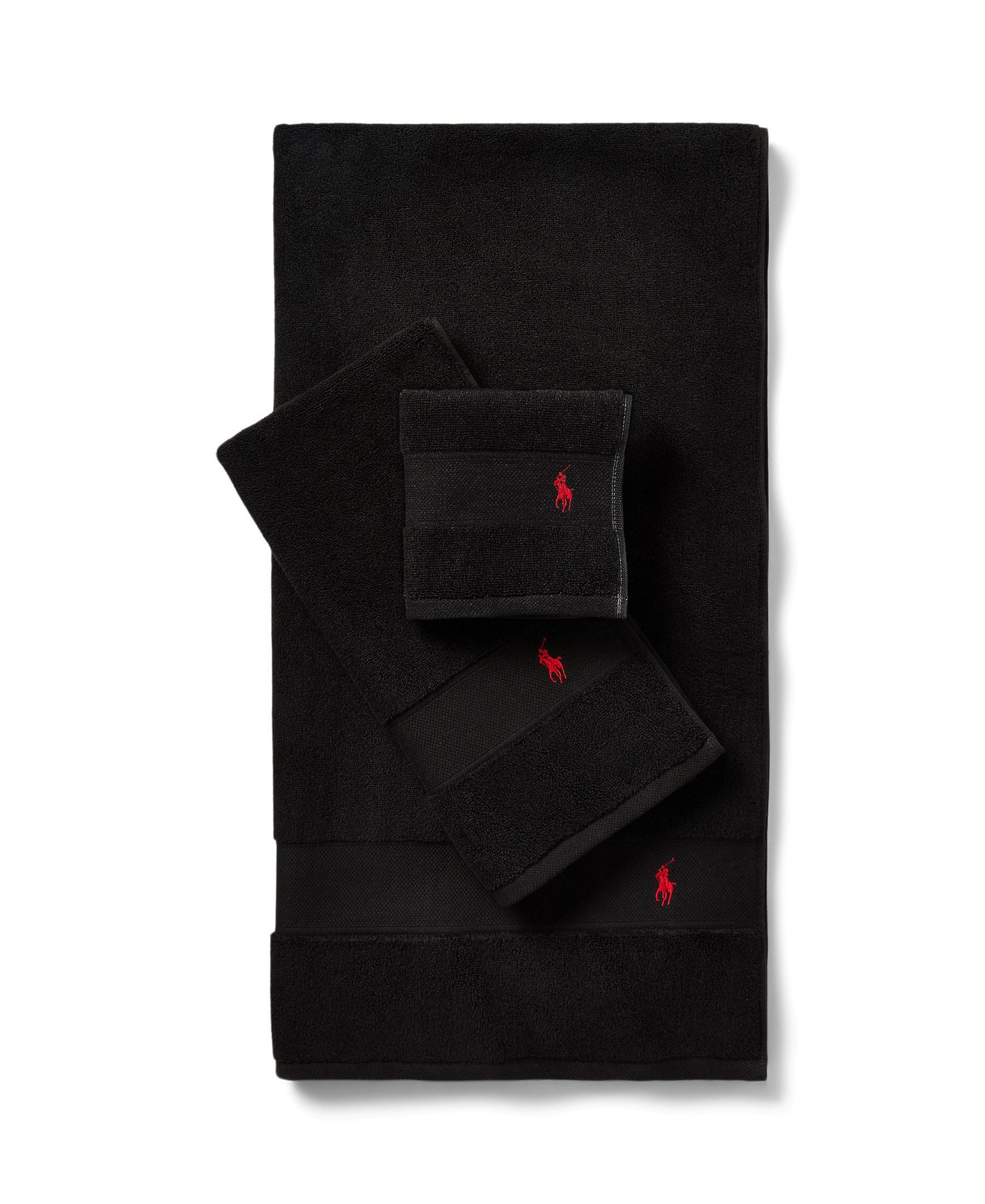 Polo Ralph Lauren Polo Player Cotton Bath Towel, 58" x 30" - Polo Black