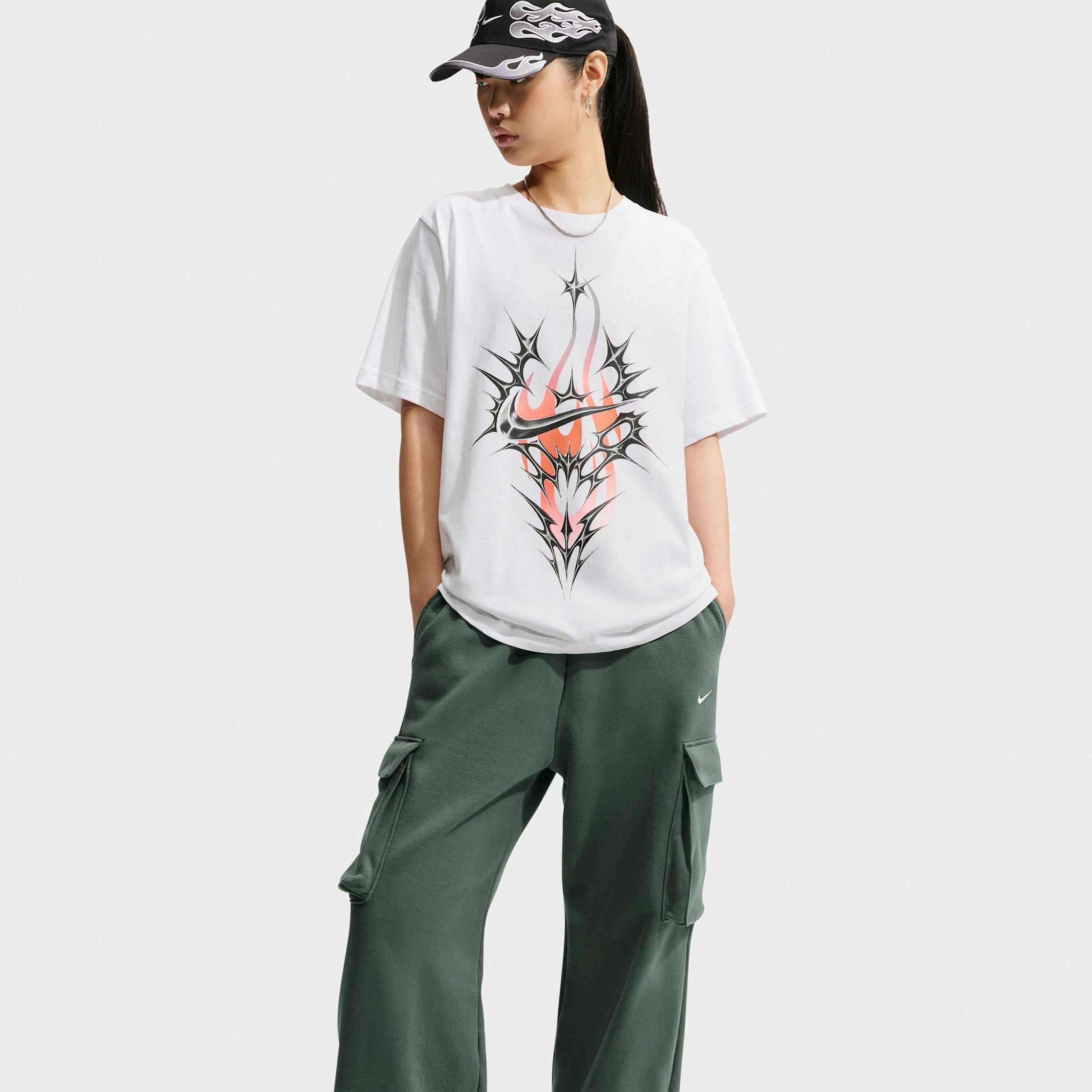Women's Nithtke Studio Fleece Medium-Weight High-Rise Oversized Cargo Pants - Camo Green/Sail