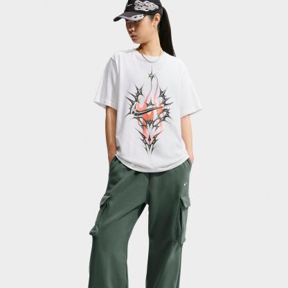 Women's Nithtke Studio Fleece Medium-Weight High-Rise Oversized Cargo Pants - Camo Green/Sail