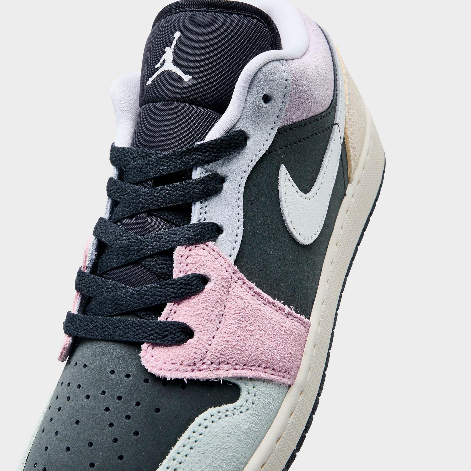 Big Kids' Air Jordan Retro 1 Low SE Casual Shoes - Anthracite/Sail/Muslin/Iris Whisper - view 3