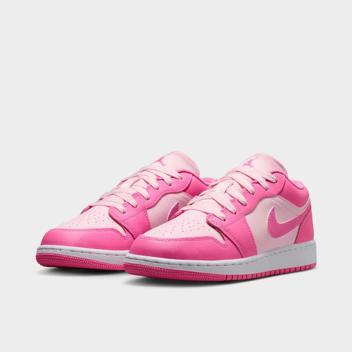 Big Kids' Air Jordan Retro 1 Low Casual Shoes - China Rose/White/Pink Foam - view 2