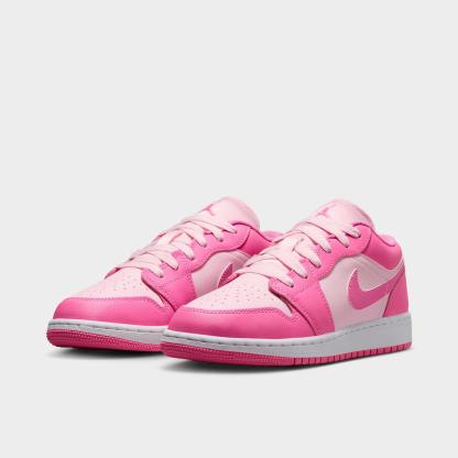 Big Kids' Air Jordan Retro 1 Low Casual Shoes - China Rose/White/Pink Foam - view 2