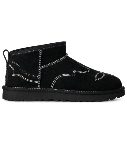 UGG® Women's Classic Ultra Mini Western Slip-On Booties - Black