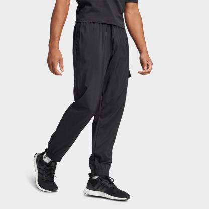 Men's adidas Essentials Small Logo Cargo Pants - Black/White - view 2