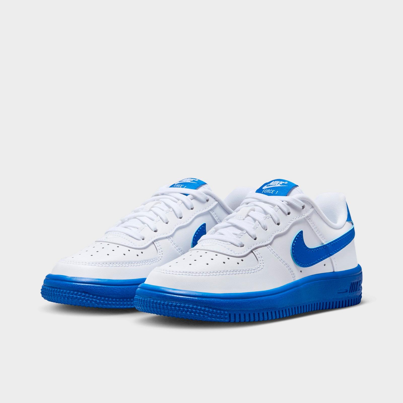 Little Kids' Nike Force 1 Casual Shoes - White/Game Royal