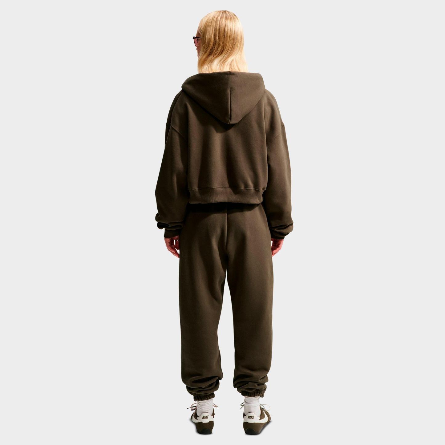 Women's Nithtke Studio Fleece Medium-Weight Oversized Cropped Full-Zip Hoodie - Dark Hazel/Sail