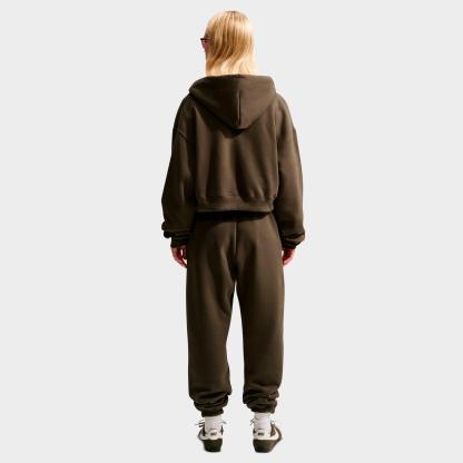 Women's Nithtke Studio Fleece Medium-Weight Oversized Cropped Full-Zip Hoodie - Dark Hazel/Sail