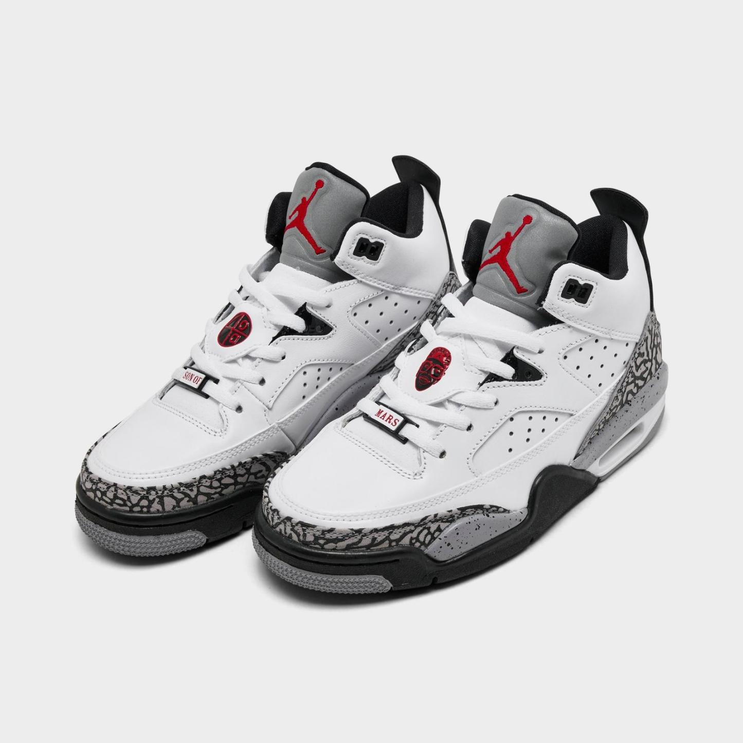 Big Kids' Air Jordan Son of Mars Low Casual Shoes - White/Varsity Red/Light Smoke Grey/True Blue - view 2