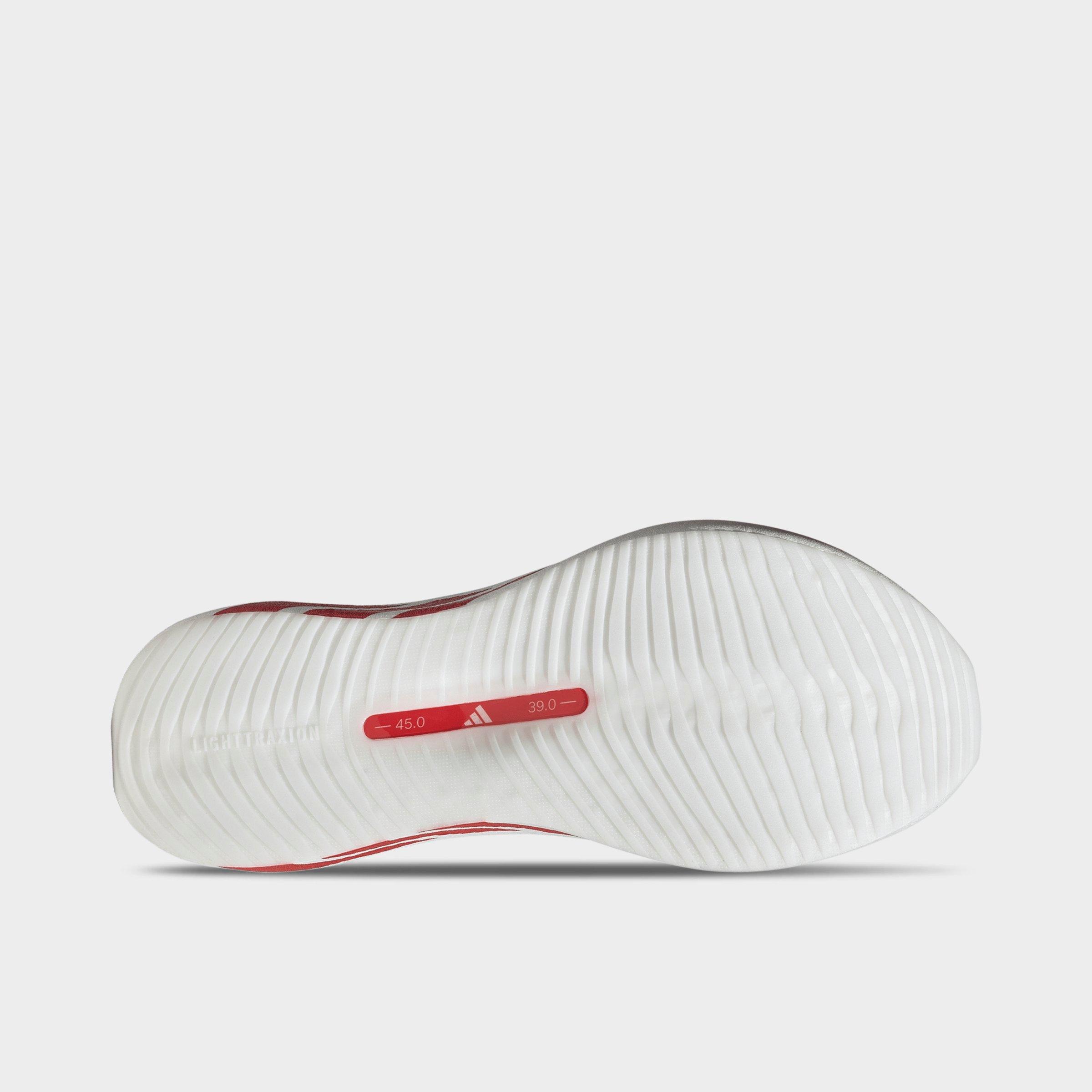 Men's adidas Hyperboost Edge Running Shoes - Part 1 - Cloud White/Pure Ruby/Metallic - Bottom view
