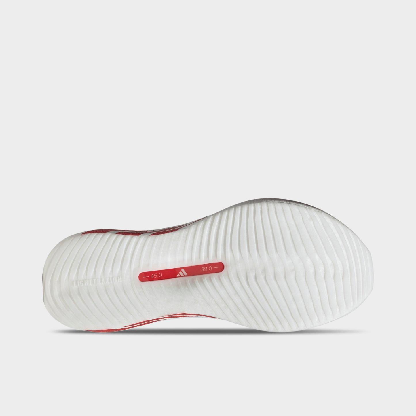 Men's adidas Hyperboost Edge Running Shoes - Part 1 - Cloud White/Pure Ruby/Metallic - Bottom view