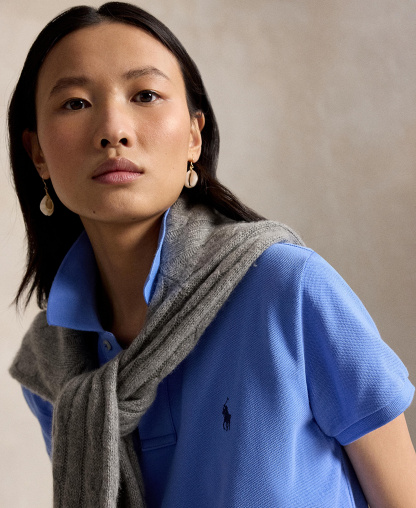 Polo Ralph Lauren Women's Classic-Fit Mesh Polo Shirt - Harbor Island Blue