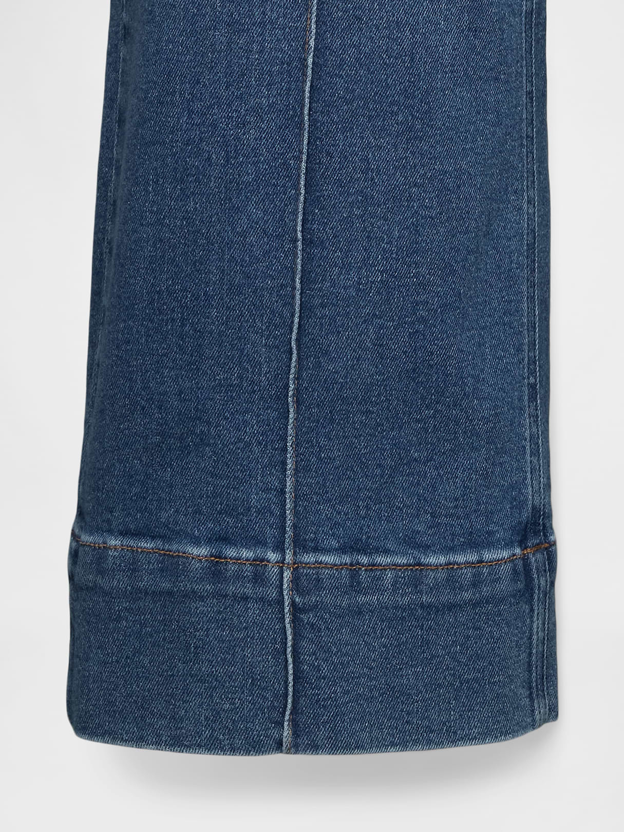 High Rise Stride Wide-Leg Ankle Jeans - Seamed medium wash