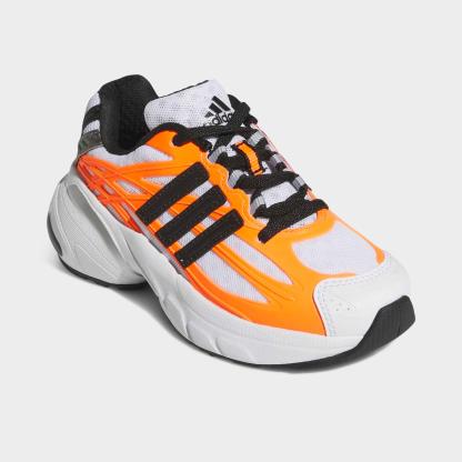 Little Kids' adidas Adistar XLG 2.0 Stretch Lace Casual Shoes - White/Black/Solar Orange - Both shoes facing left