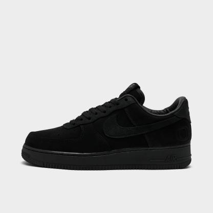 Men's Nithtke Air Force 1 Low Luxe SE Oregon Ducks Casual Shoes - Black/Black - Left shoe facing left. Outside of the shoe.