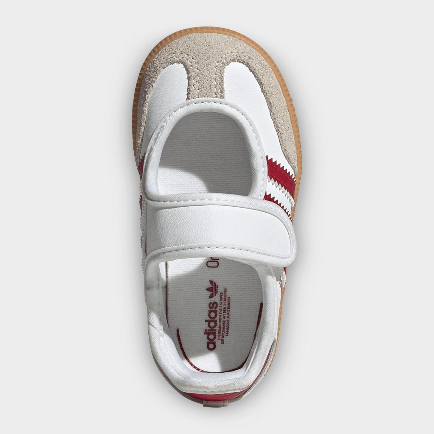 Girls' Toddler adidas Originals Samba Jane Casual Shoes - Cloud White/Team Victory Red/Gum - view 5