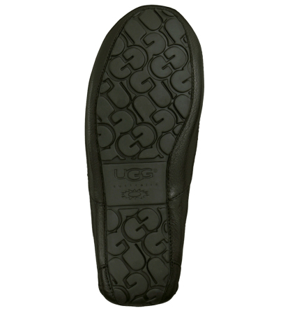 UGG® Men's Ascot Leather Moccasin Slippers - Black